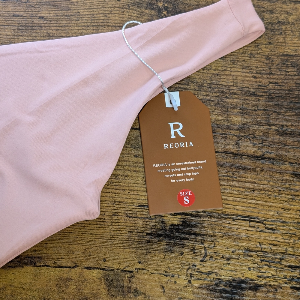NWT -Blush Pink One-Shoulder Bodysuit - Picture 4 of 6